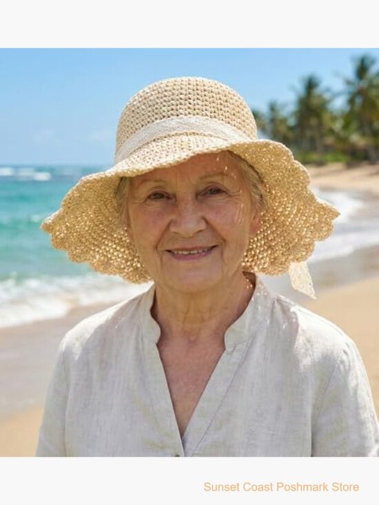 Straw Fedora Sun Hat Wide Brim Packable Travel UPF 50+ main image 6